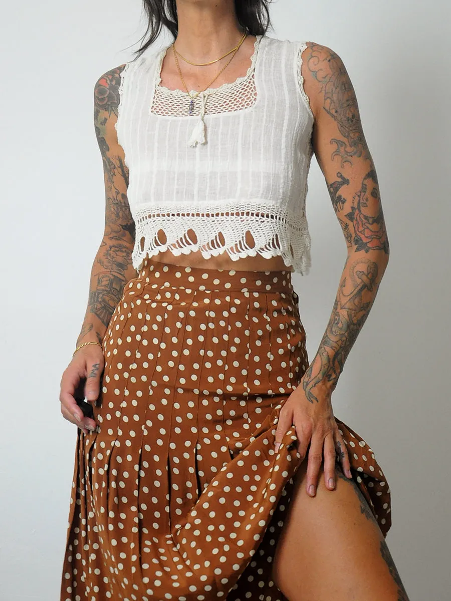 1970's Crochet Cotton Crop Tank