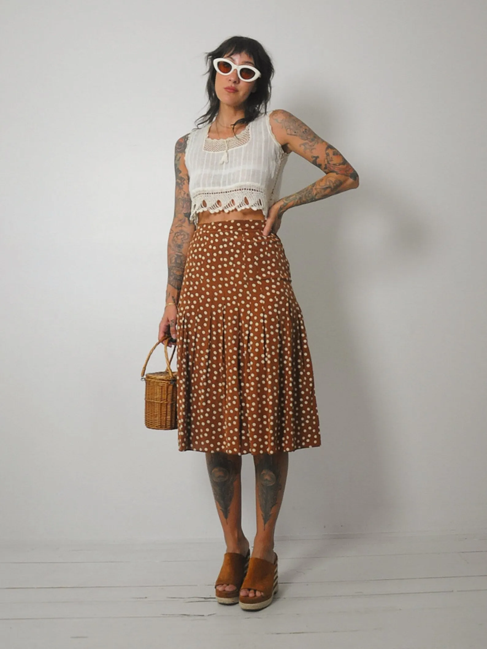 1970's Crochet Cotton Crop Tank