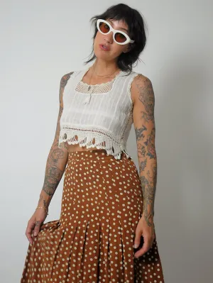 1970's Crochet Cotton Crop Tank