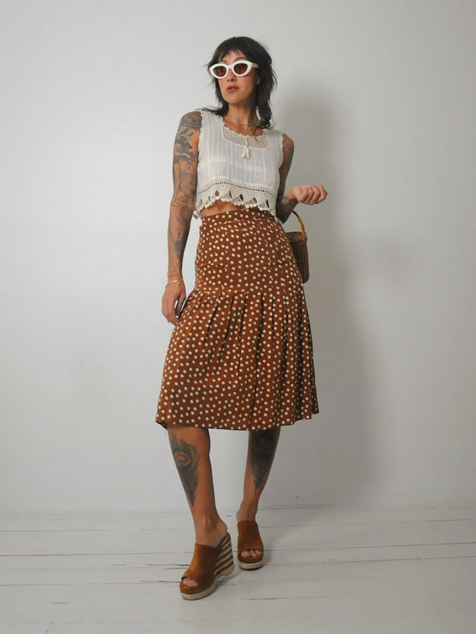 1970's Crochet Cotton Crop Tank