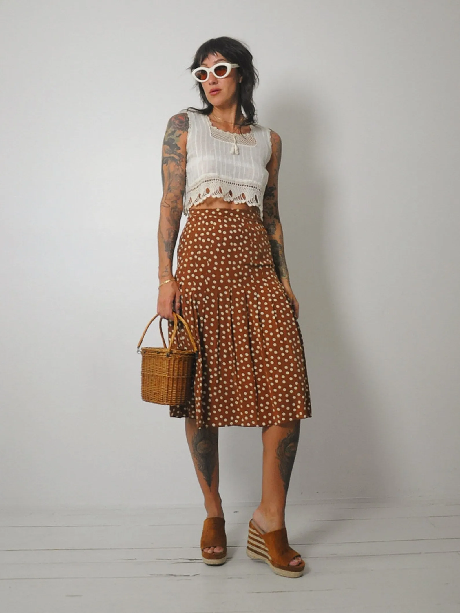 1970's Crochet Cotton Crop Tank
