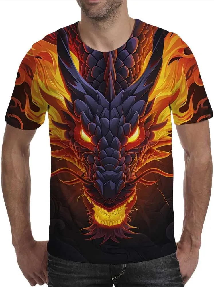 3D Print T-Shirts Funny Graphics Tees Crewneck Short Sleeve Tees for Mens Womens