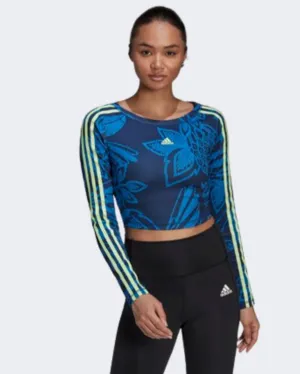 Adidas Farm Rio Crop Women Training Sweatshirt Blue/Lime Hi5216