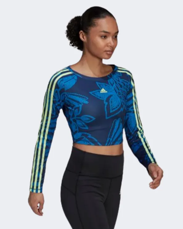 Adidas Farm Rio Crop Women Training Sweatshirt Blue/Lime Hi5216