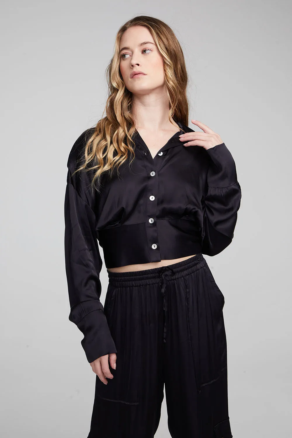 Agnes Shadow Black Blouse