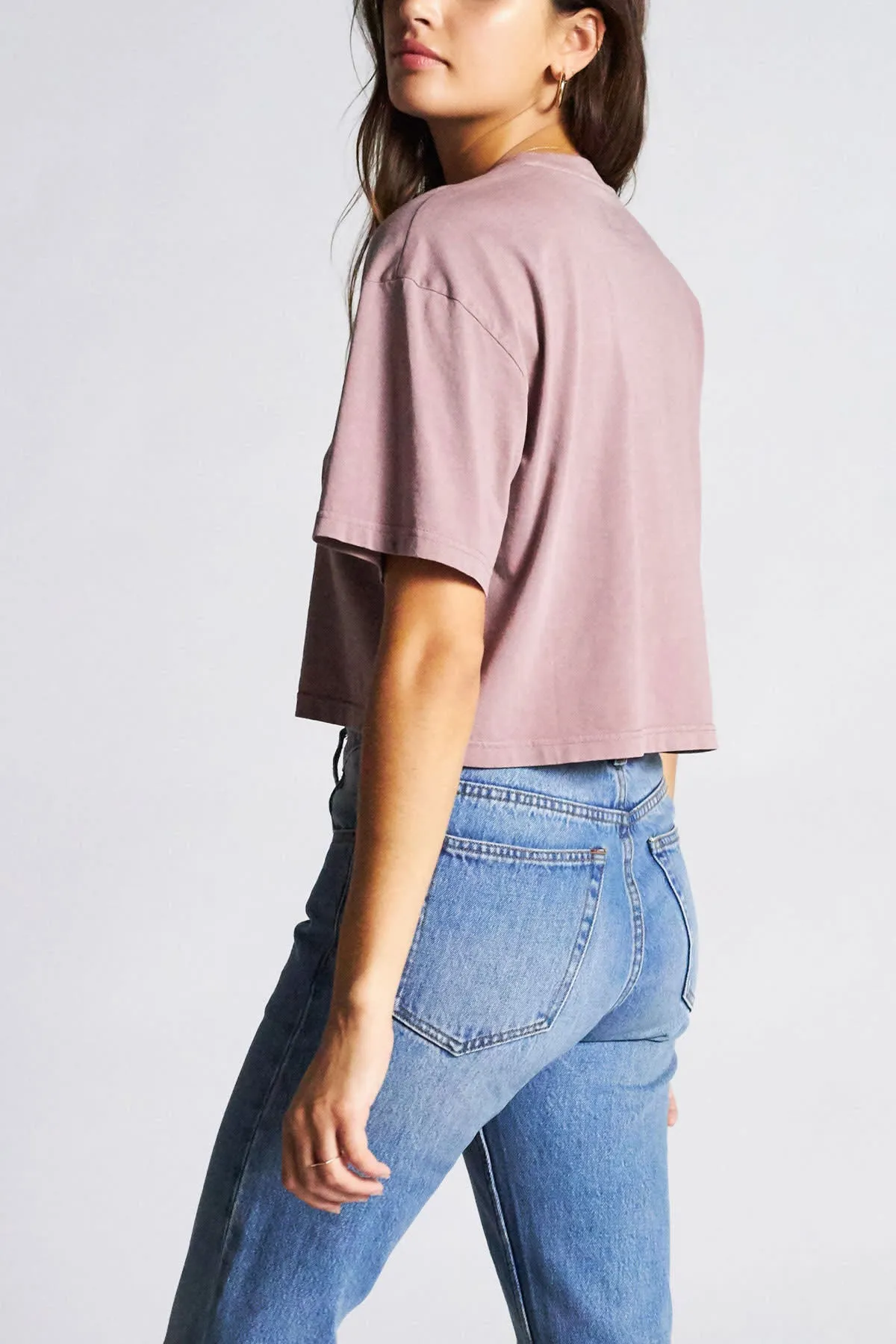 Amanda S/S Crop Tee - Mauve