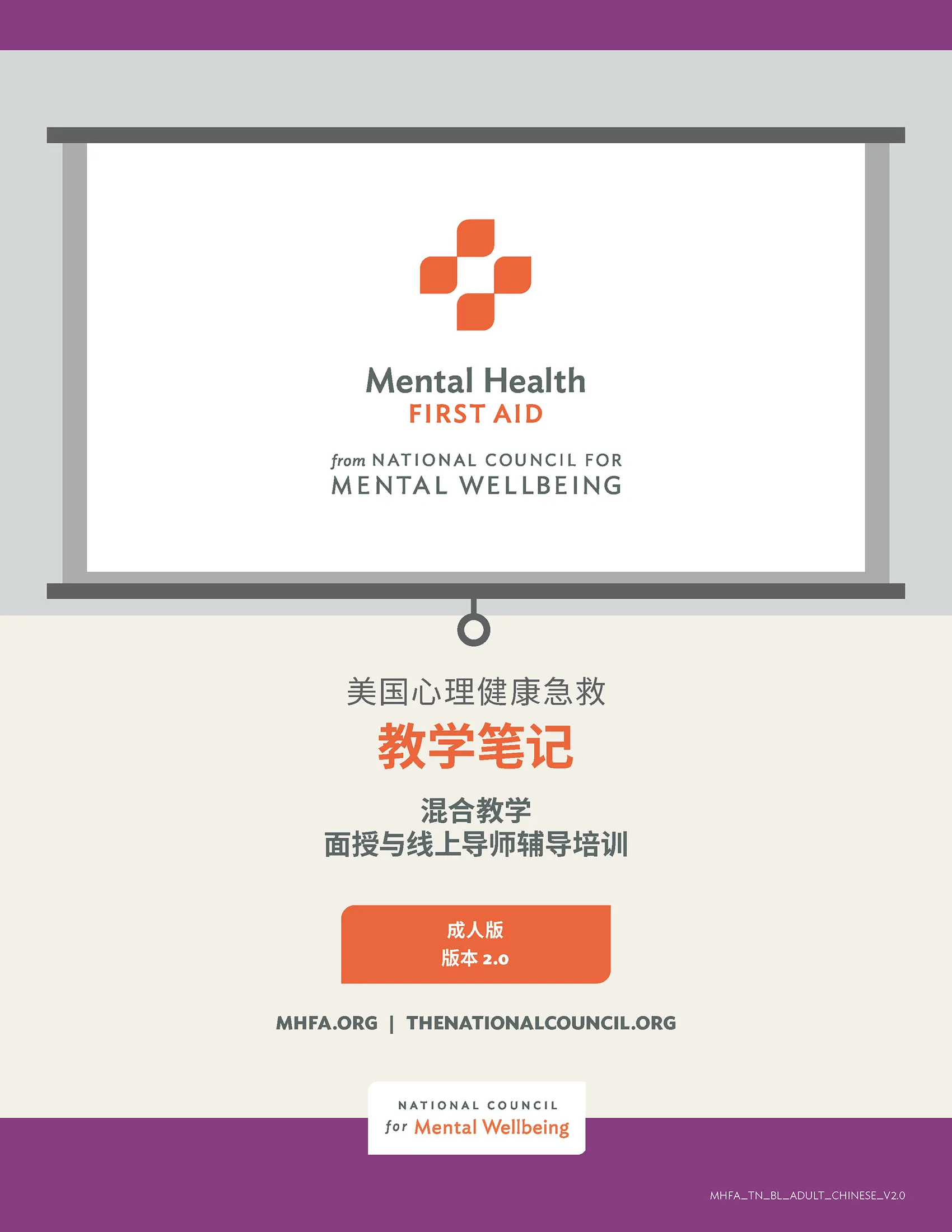 Blended Adult MHFA for Chinese-speaking Communities Teaching Notes Version 2.0