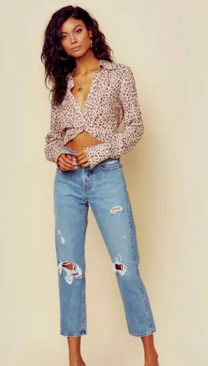 Blue Life Caden Crop Top Leopard Cream