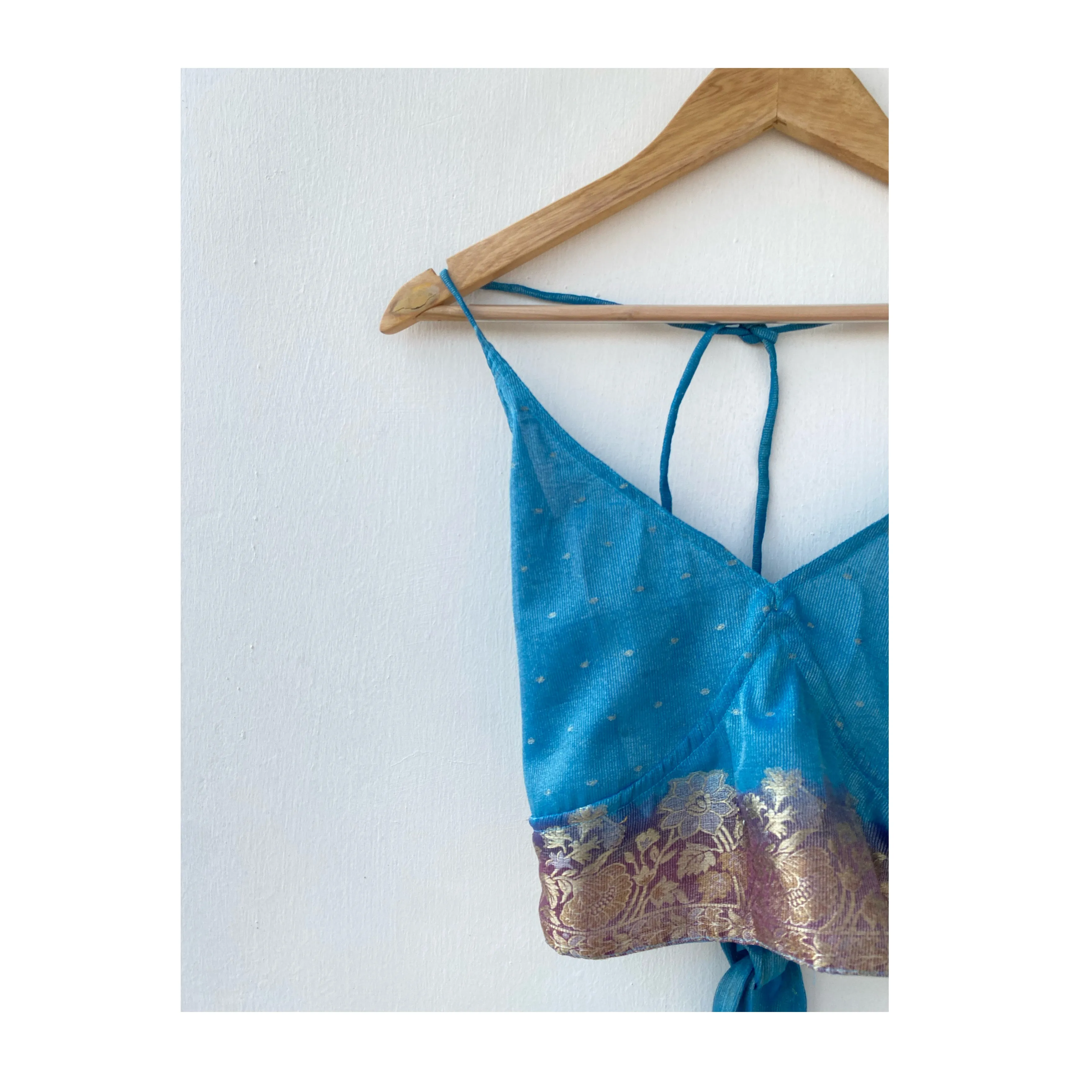 Blue with purple floral border