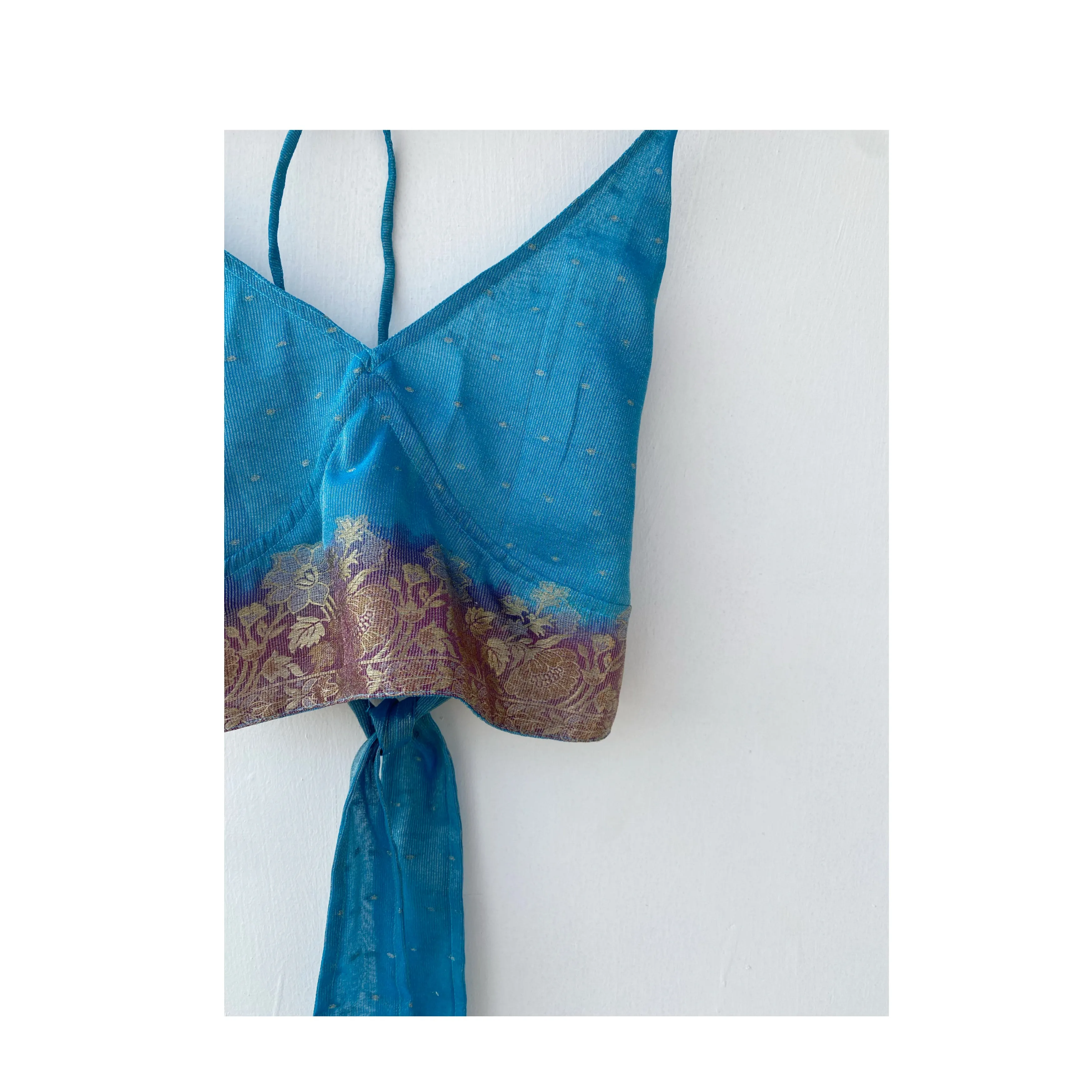 Blue with purple floral border