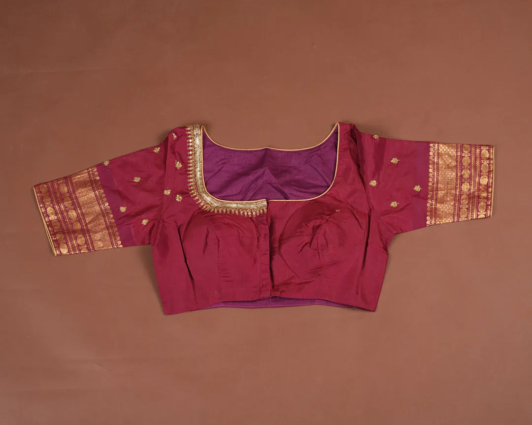 BLUSH PINK GADWAL SAREE WITH BLOUSE