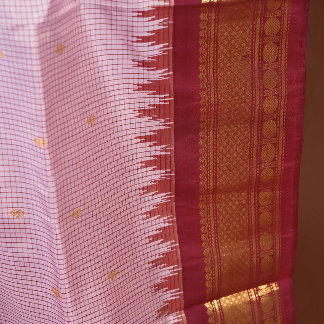 BLUSH PINK GADWAL SAREE WITH BLOUSE