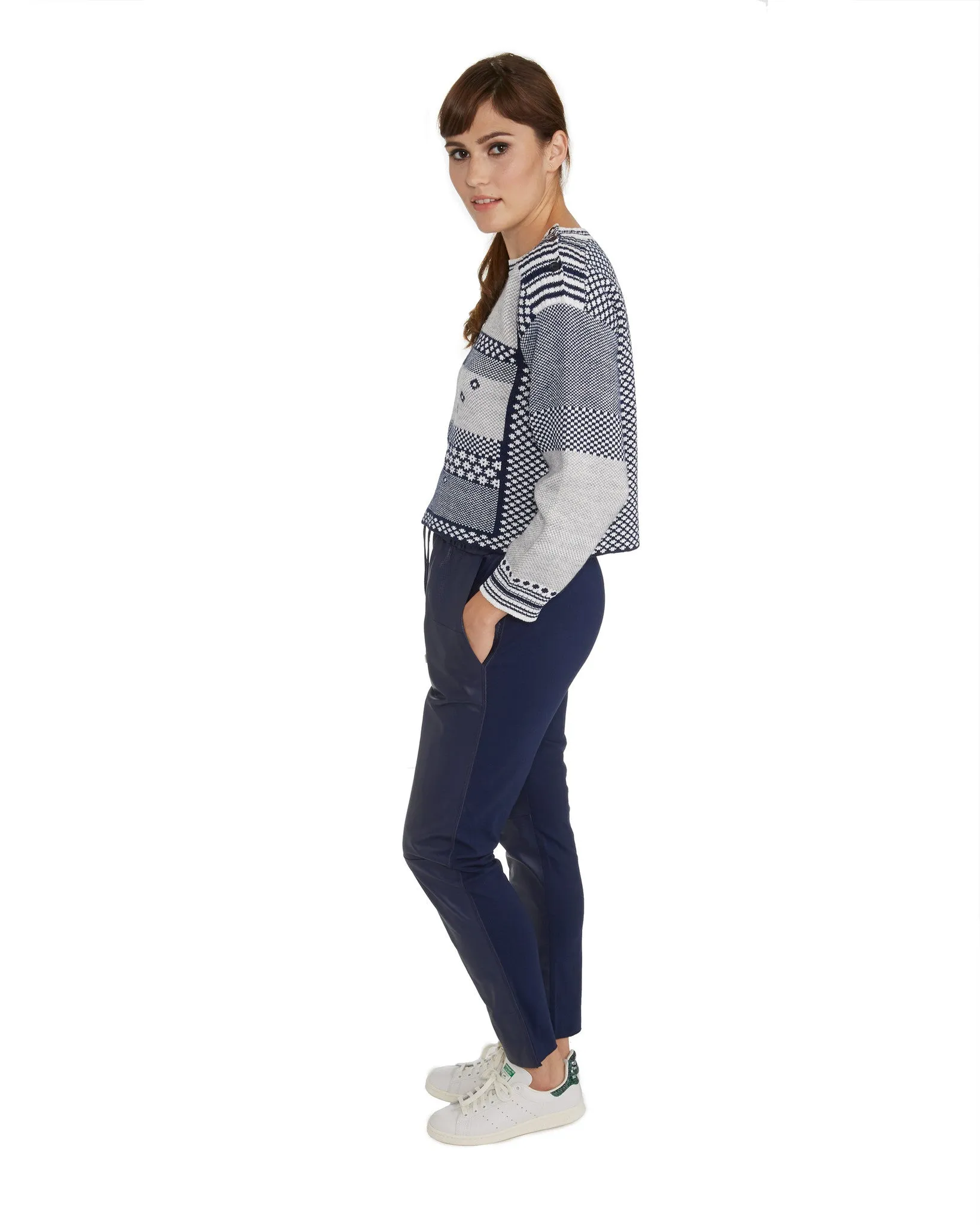 Brogden Leather Track Pant | Blue - FINAL SALE