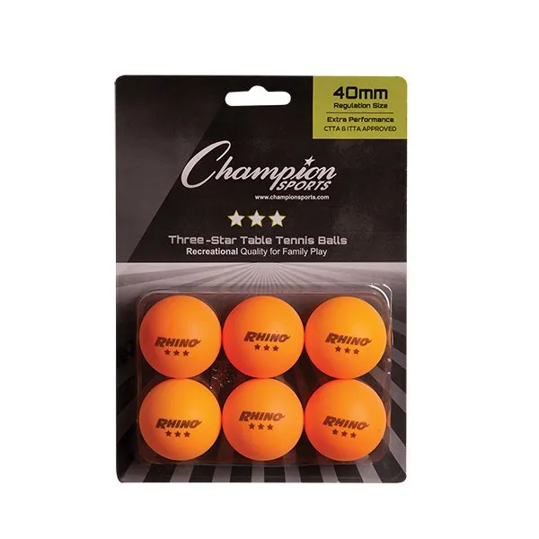Champion Sports 3 Star Tournament Table Tennis Balls
