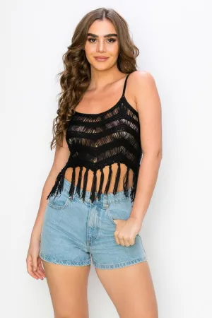 Chosen One Cami Fringe Crop Top