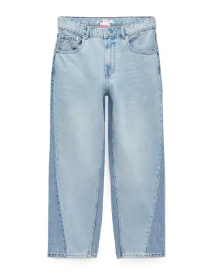 Colour-block denim jeans