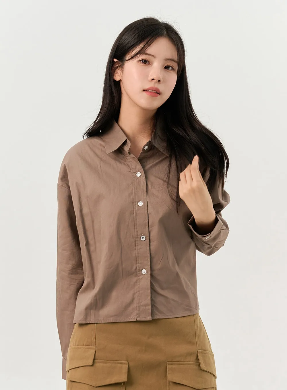 Crop Buttoned Blouse OO325
