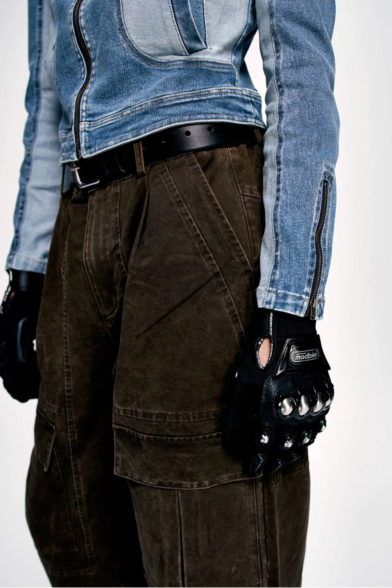Damaged retro wide-leg pants