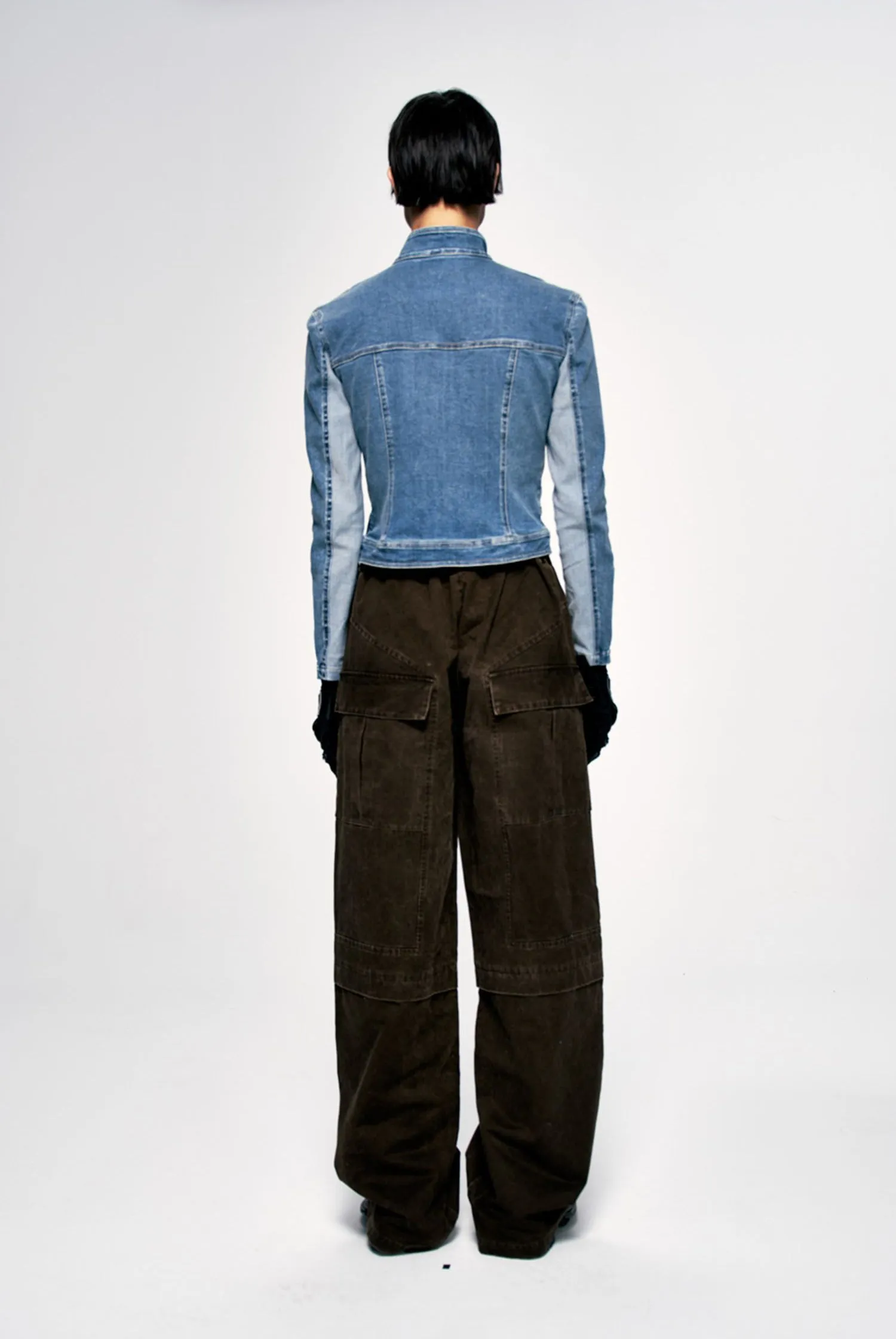 Damaged retro wide-leg pants