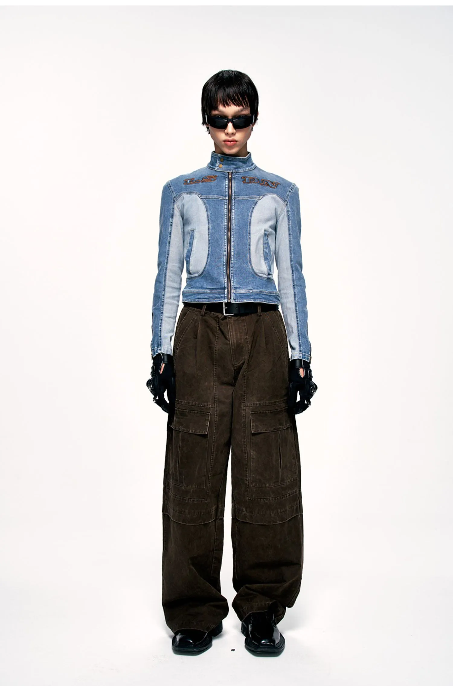 Damaged retro wide-leg pants