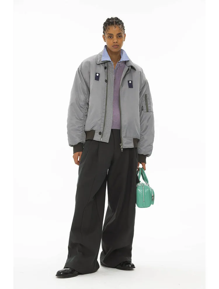 Draped Silhouette Wide Leg Pants
