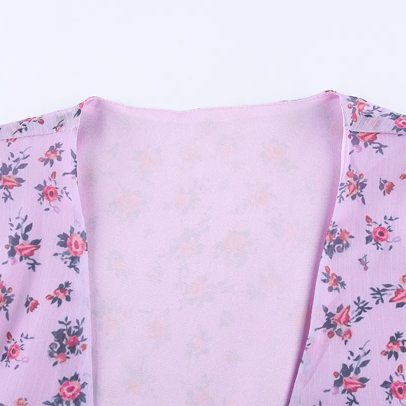 Dunnmall Lavender Ruffle Mini Dress