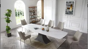 Elegance dining table - white ceramic top