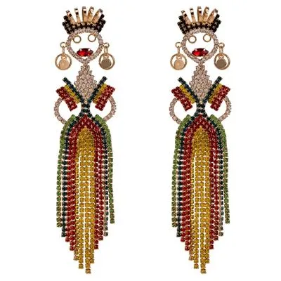 Exaggerated Finged Diamond Bohemian Earrings
