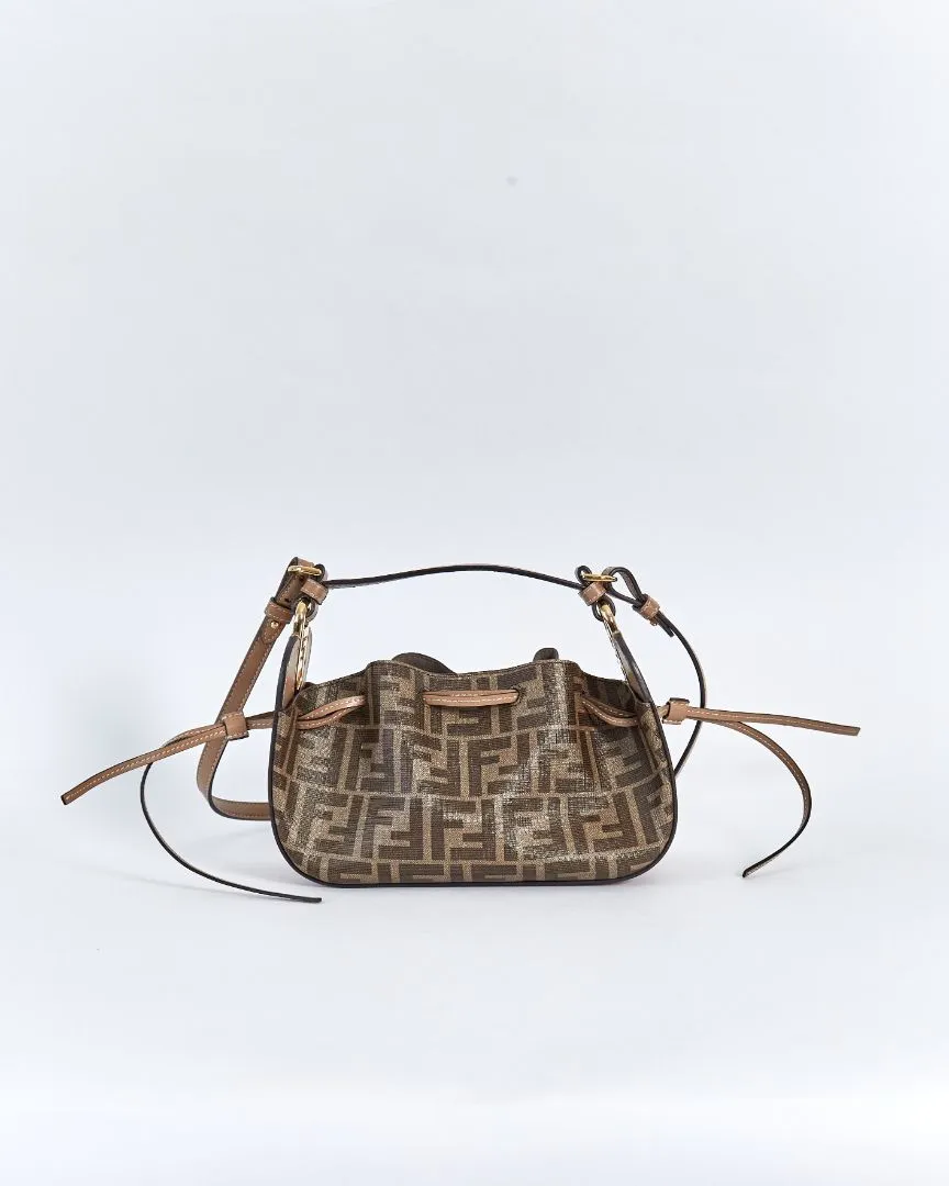 Fendi 'pomodorino' mini FF bucket top handle bag, brown