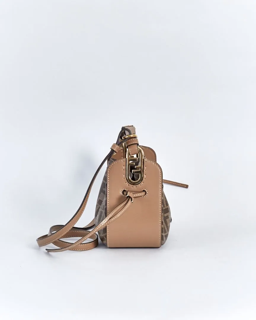 Fendi 'pomodorino' mini FF bucket top handle bag, brown