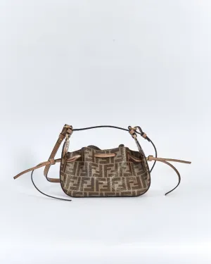 Fendi 'pomodorino' mini FF bucket top handle bag, brown