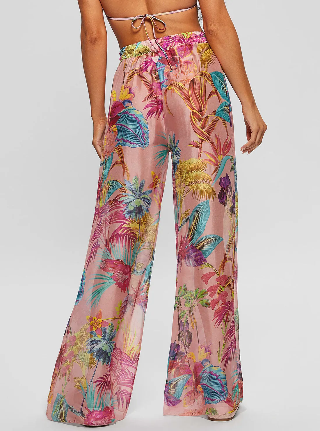 Flower Tropical Print Pants