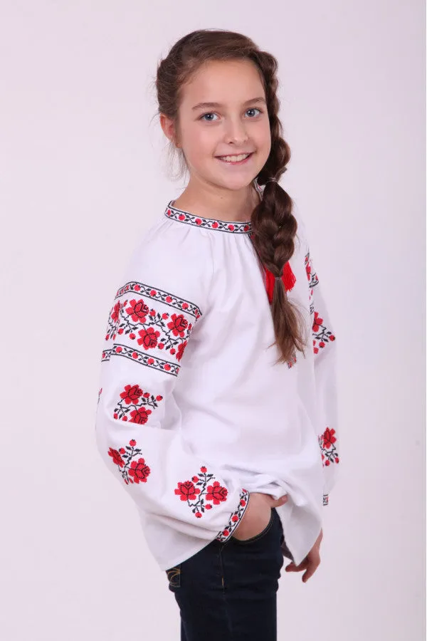 Girl's Blouse “Rose Garden”