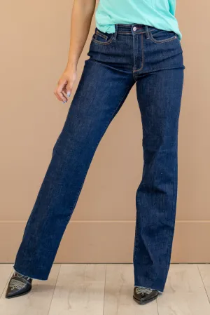 High Rise Vintage Back Darts Detail Straight