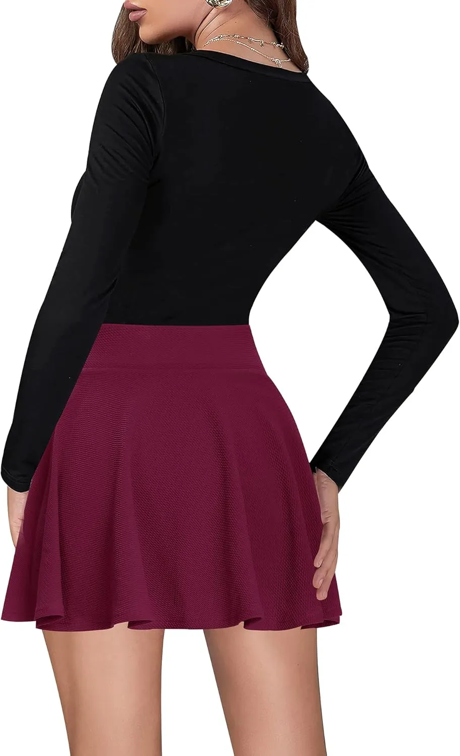 High Waisted Pleated Skirts for Women Skater Tennis Skirt with Shorts Pockets Mini A-Line Skirt
