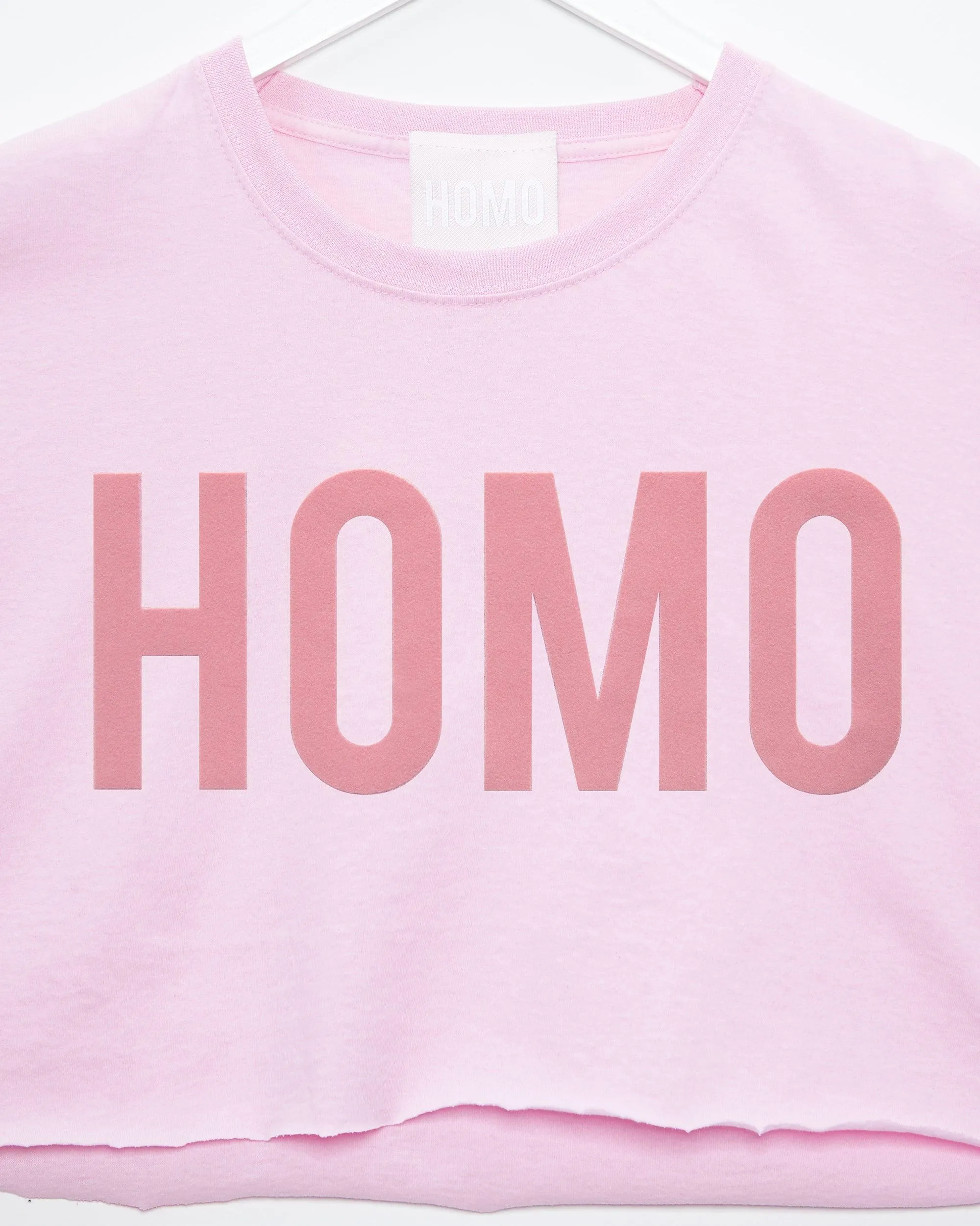 HOMO flock print pink - crop top