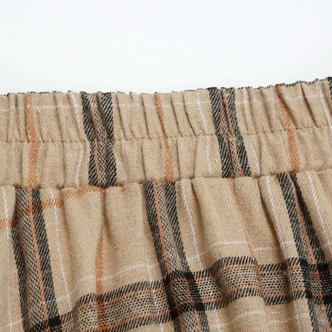 IDEALSANXUN Womens Plaid Skirts Fall Winter High Waisted A Line Long Pleated Maxi Skirt with Pockets