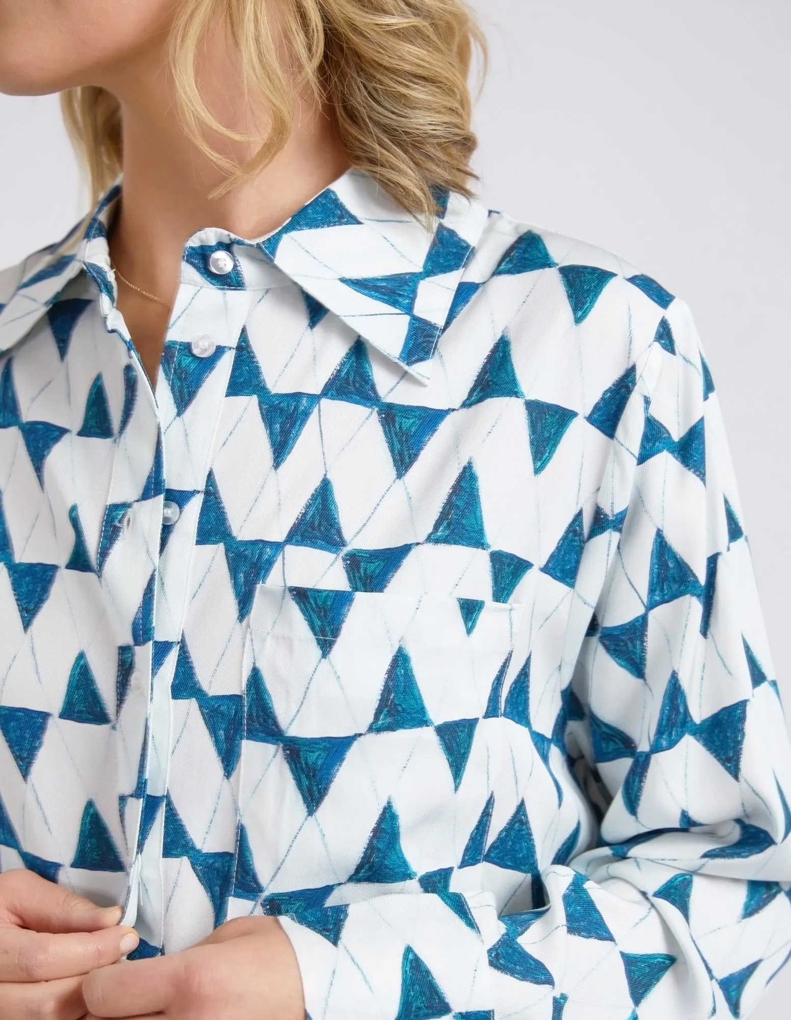Janey Geo Shirt Navy Geo Print