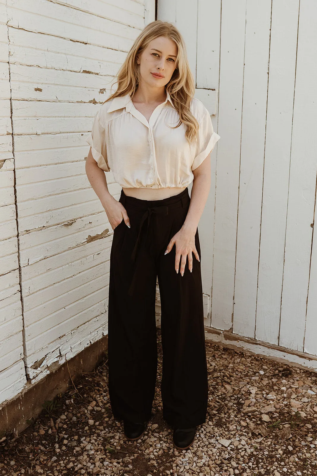 Jasper Crop Button Blouse - FINAL SALE
