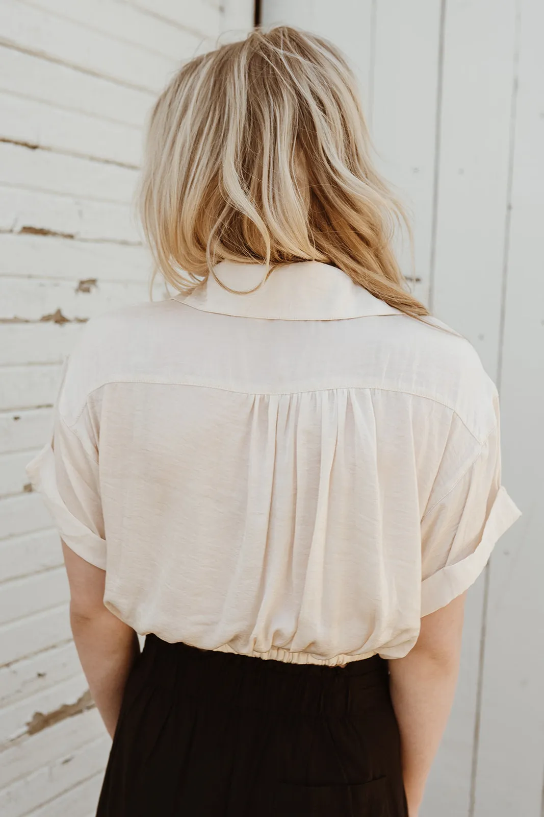 Jasper Crop Button Blouse - FINAL SALE