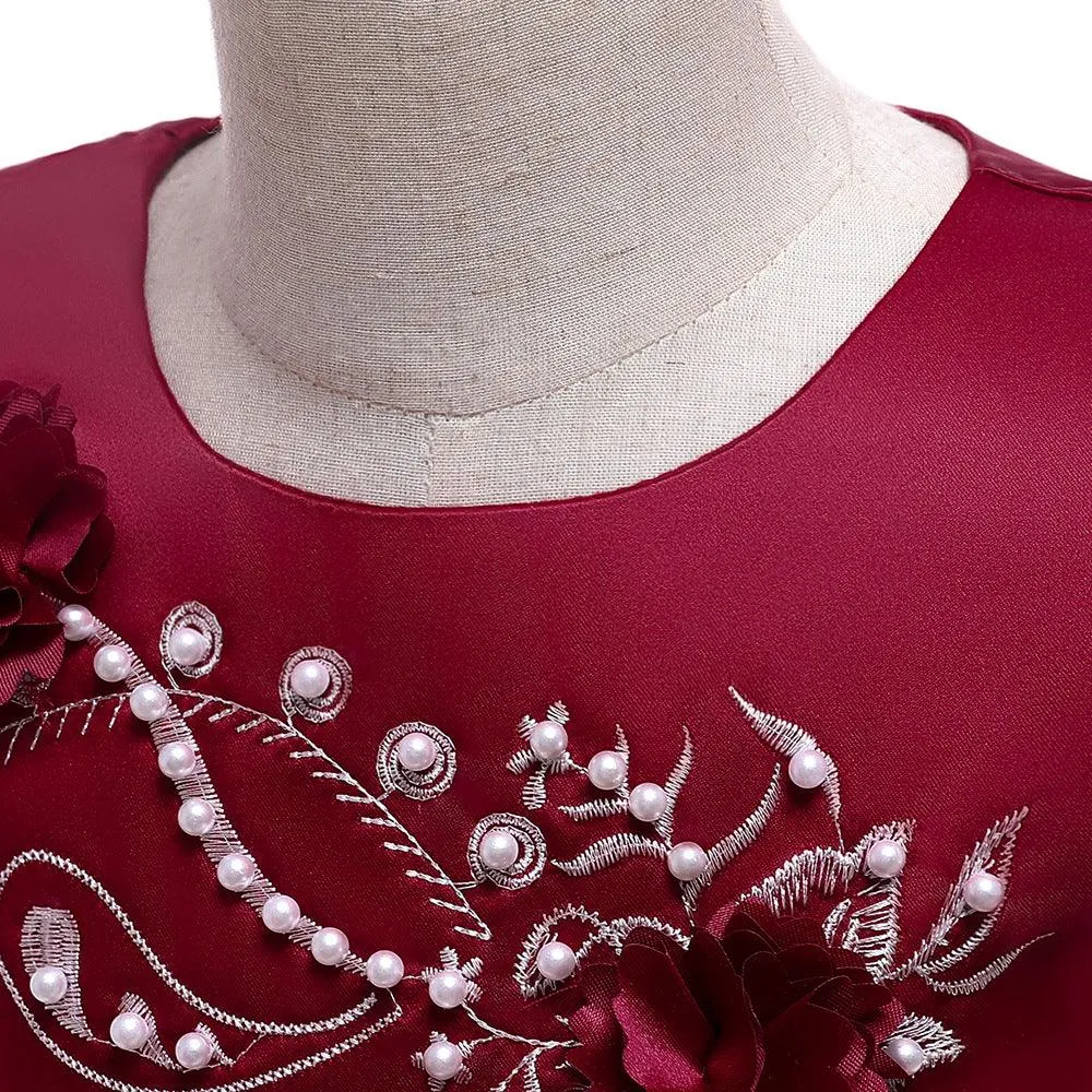 Kids Girls Bow Embroidered Pengpeng Skirt Children's Dress Wholesale Girls Dresses