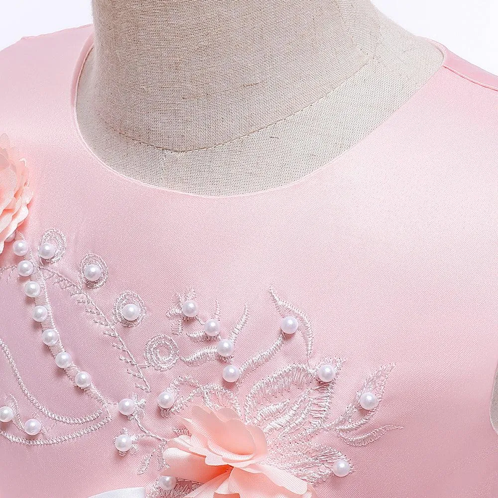 Kids Girls Bow Embroidered Pengpeng Skirt Children's Dress Wholesale Girls Dresses