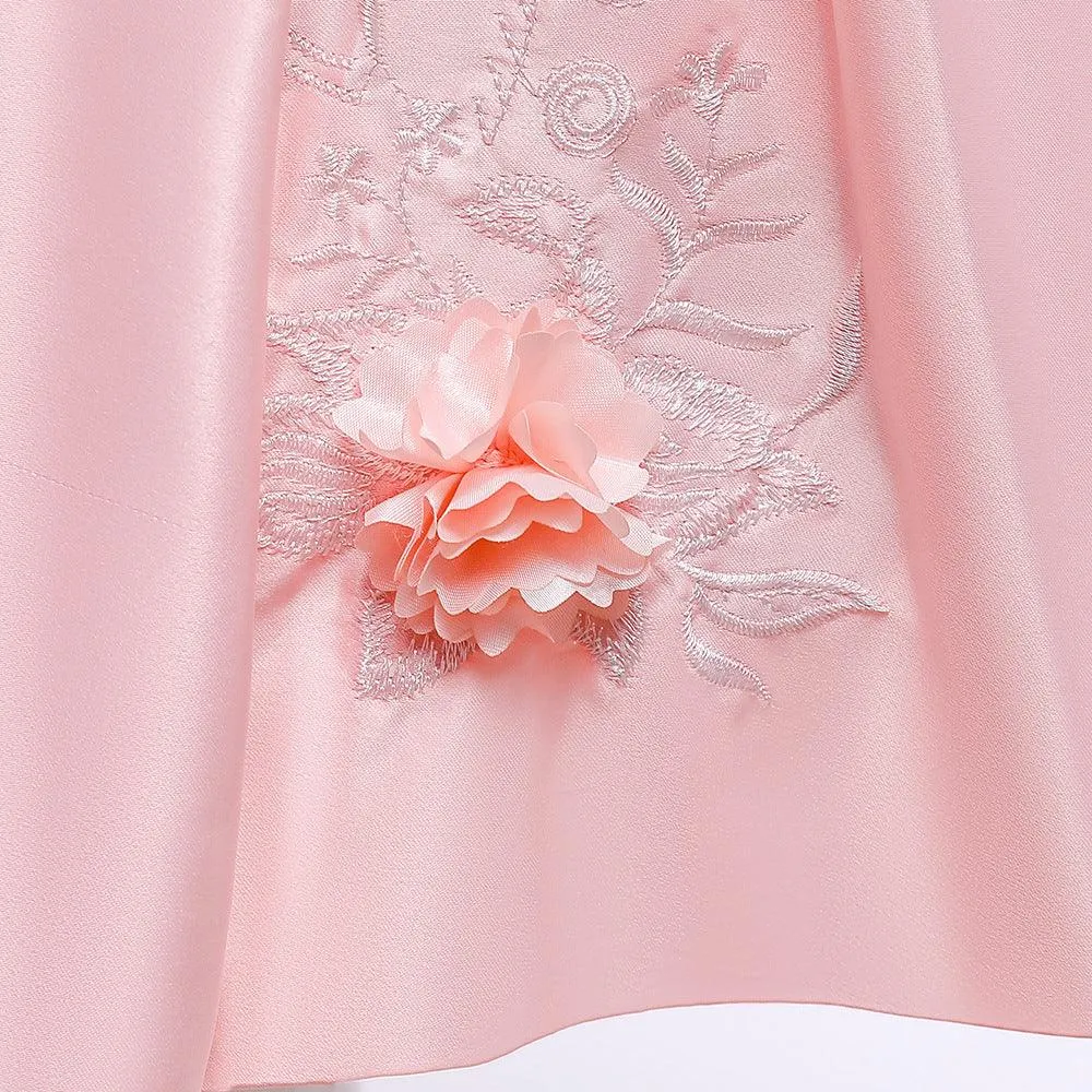 Kids Girls Bow Embroidered Pengpeng Skirt Children's Dress Wholesale Girls Dresses
