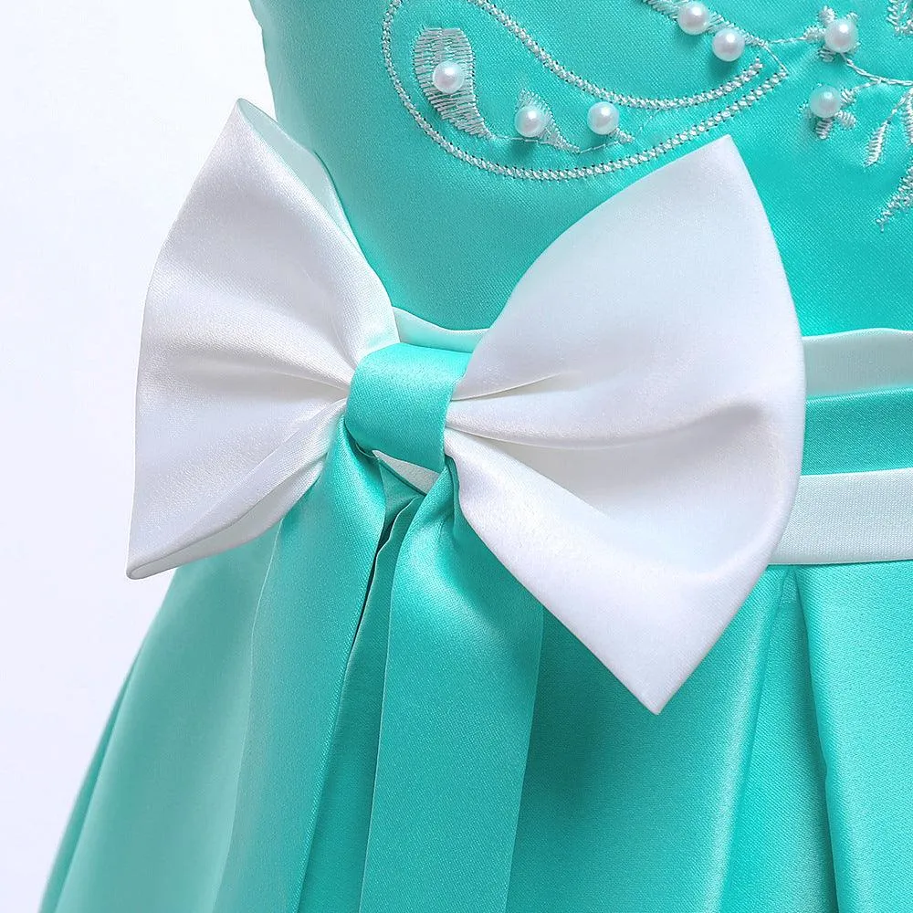Kids Girls Bow Embroidered Pengpeng Skirt Children's Dress Wholesale Girls Dresses