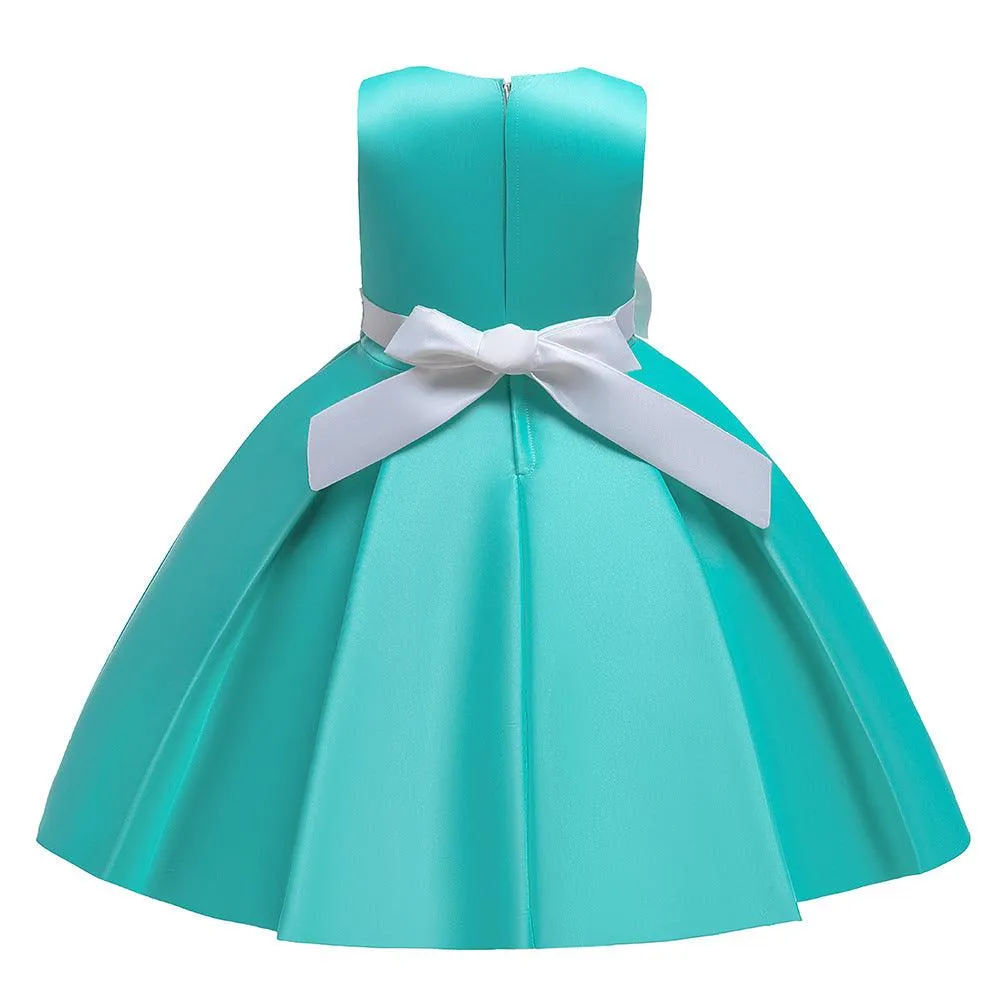Kids Girls Bow Embroidered Pengpeng Skirt Children's Dress Wholesale Girls Dresses