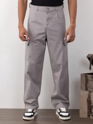 Light Grey Plain Wide Pants