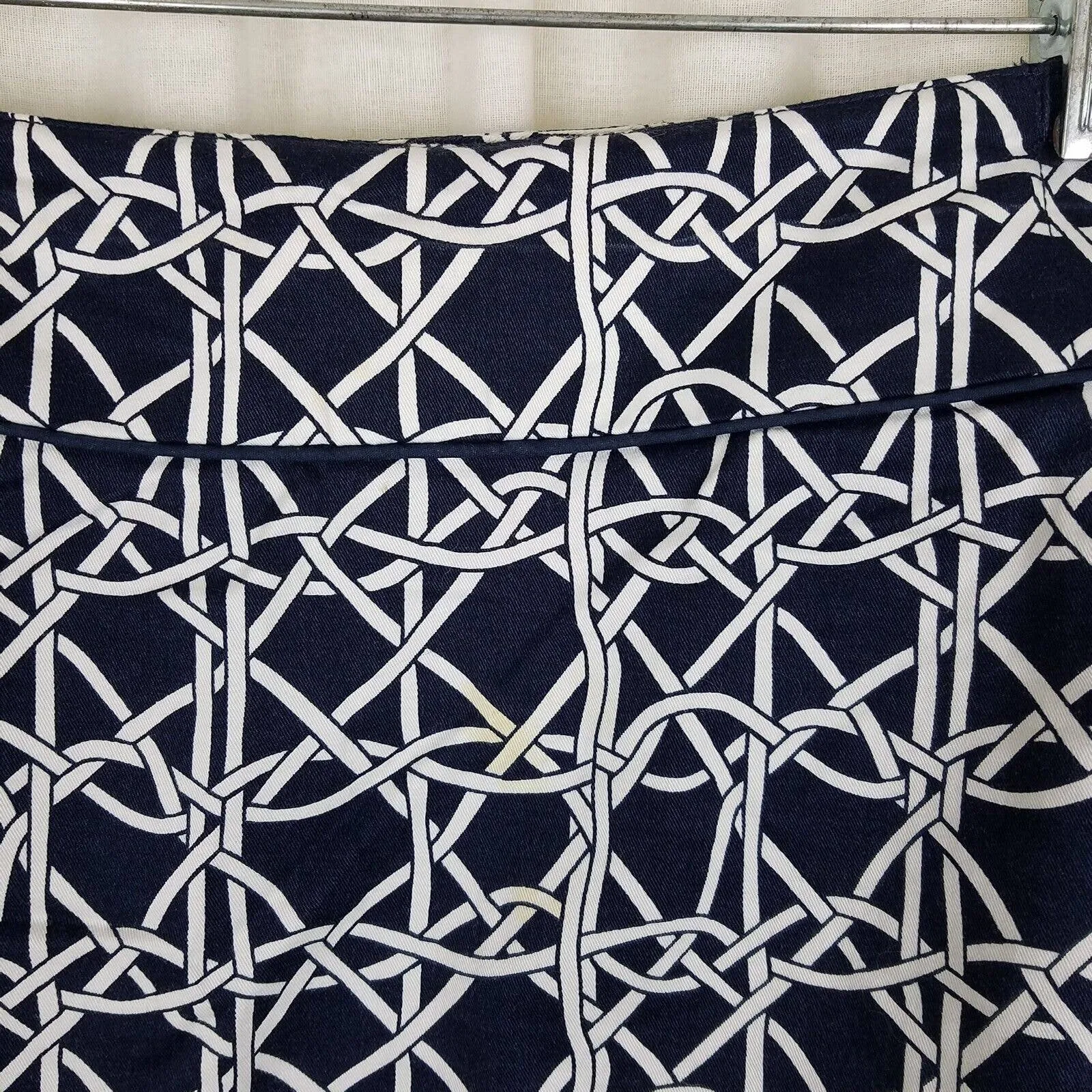 LizGolf Claiborne Cotton Stretch Woven Ribbon Grid Print Skort Skirt Womens 16W
