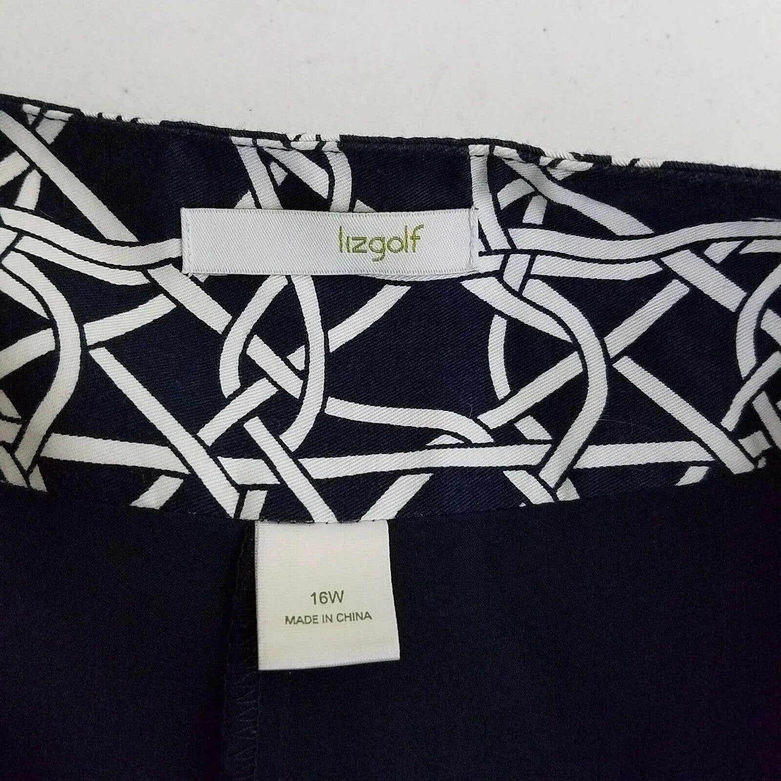 LizGolf Claiborne Cotton Stretch Woven Ribbon Grid Print Skort Skirt Womens 16W