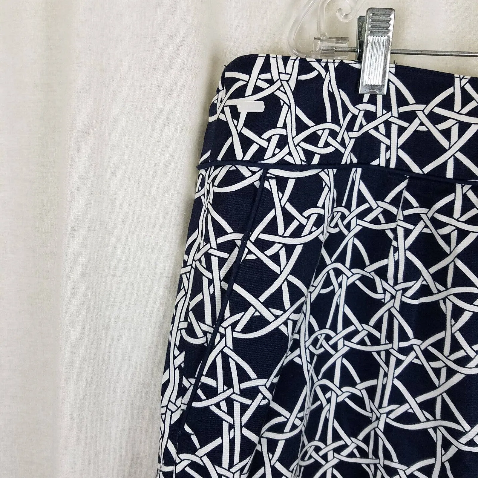 LizGolf Claiborne Cotton Stretch Woven Ribbon Grid Print Skort Skirt Womens 16W