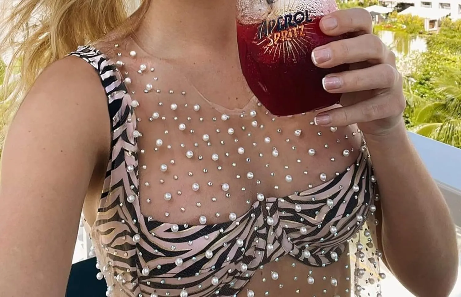 Meladyan Women Sexy Sheer Mesh Diamond Rhinestone Crop Tank See Through Hollow Out Sleeveless Crewneck Cropped Going Out Top